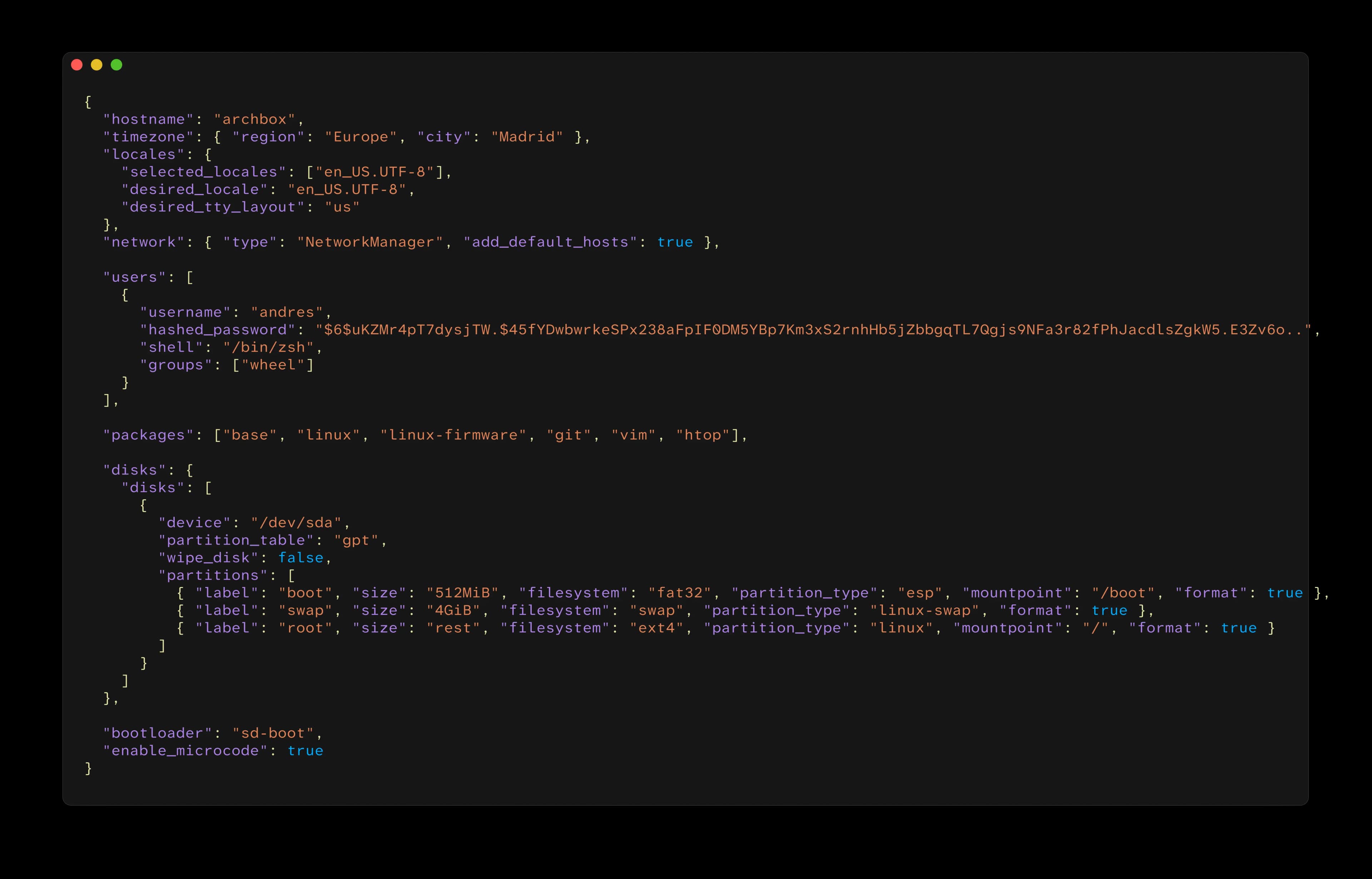 Dasik configuration file